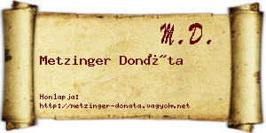 Metzinger Donáta névjegykártya